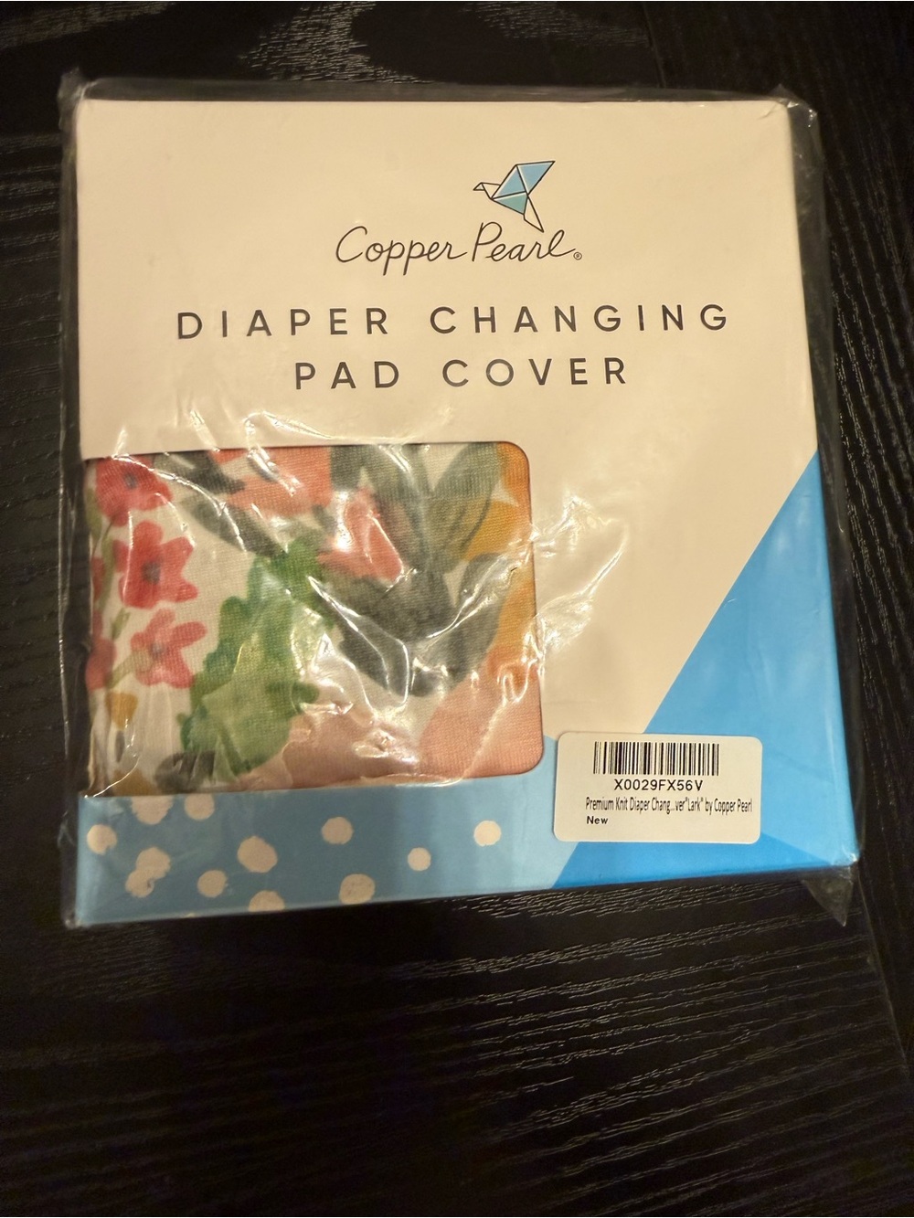 Copper Pearl Floral Diaper Changing Pad Cover - Pink & Green